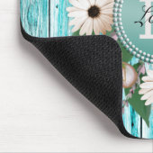 Rustic Floral Barn Wood Monogram Muismat (Hoek)