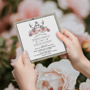 Rustic Floral Barnwood Hunt is over het huwelijk Kaart