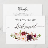 Rustic Floral... ben je mijn matron van eer-2. Kaart (Voorkant / Achterkant)