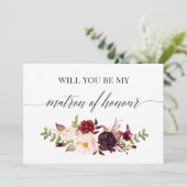 Rustic Floral... ben je mijn matron van eer-2. Kaart (Staand voorkant)