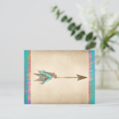 Rustic Floral Bohemian Arrow Briefkaart (Staand voorkant)