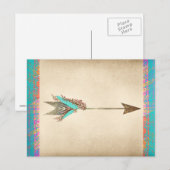 Rustic Floral Bohemian Arrow Briefkaart (Voorkant / Achterkant)