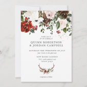 Rustic Floral | Boho Botanical Wedding Invitation Kaart (Voorkant)