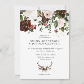 Rustic Floral | Boho Botanical Wedding Invitation Kaart (Voorkant)