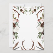 Rustic Floral | Boho Botanical Wedding Invitation Kaart (Achterkant)