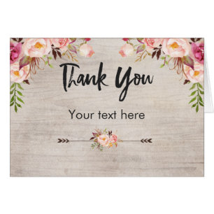 Rustic Floral Boho Folding Card