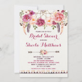 Rustic Floral Boho Invitation Fête des mariées Inv (Devant)