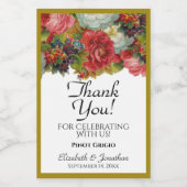 Rustic Floral Boho Wedding Bedankt Mini Wijn Etiket (Enkel label)