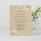 Rustic Floral Boho Wedding Invitation Kaart (Staand voorkant)