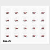 Rustic Floral Bouquet Wedding Envelope seal Ronde Sticker (Vel)