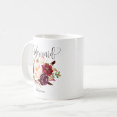 Rustic Floral Bridesmaid Wedding Koffiemok (Voorkant links)