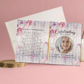 Rustic Floral Celebration of Life Programme