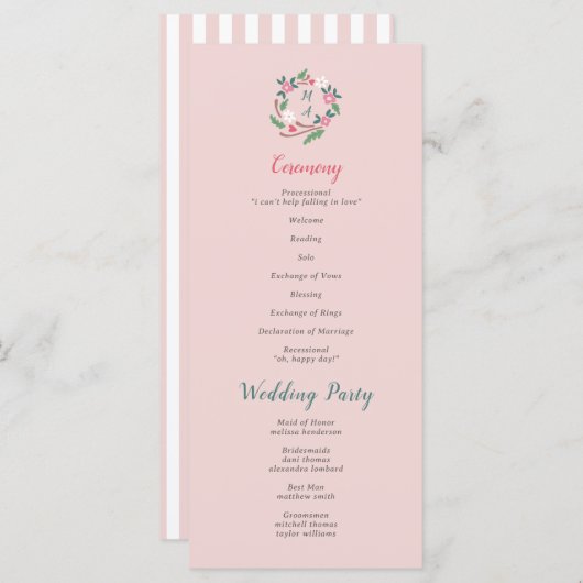 Rustic Floral Crest met Monogram (Voorkant / Achterkant)