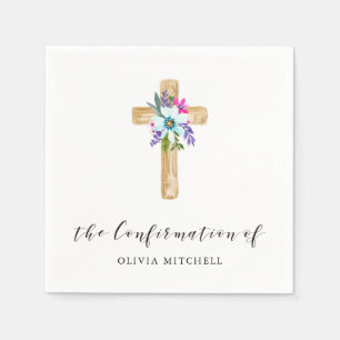 Rustic Floral Cross en Flowers Bevestiging Servet