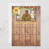 Rustic Floral Death and Funeral Faire-part (Dos)