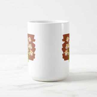 Rustic floral design on brown background koffiemok