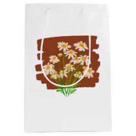 Rustic floral design on brown background medium cadeauzakje