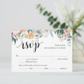 Rustic Floral Dusk Wedding Response (maaltijden) C RSVP Kaartje (Staand voorkant)