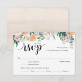 Rustic Floral Dusk Wedding Response (maaltijden) C RSVP Kaartje (Voorkant / Achterkant)