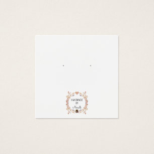 Rustic Floral Earring Earring Jewelry Display Kaar Vierkante Visitekaartjes