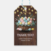 Rustic Floral Easter Eggs Baby shower Cadeaulabel (Voorkant)