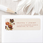 Rustic Floral Elegant Bride + Groom | Retourlabel Etiket (Insitu)