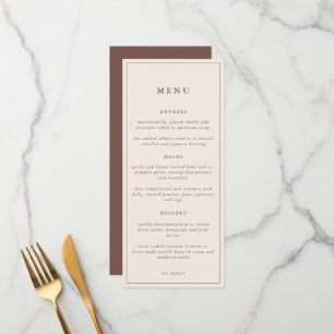 Rustic Floral Elegant Minimal Wedding   Menu