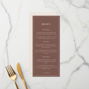 Rustic Floral Elegant Minimal Wedding Menu