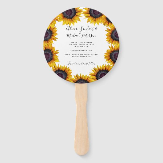 Rustic floral elegant script wedding save date handwaaier (Achterkant)