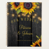 Rustic floral elegant wood bride and groom wedding planner (Voorkant)
