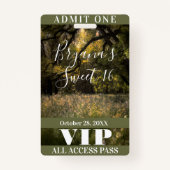 Rustic Floral Enchanted Forest Sweet 16 VIP Badge (Voorkant)