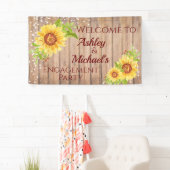 Rustic Floral Engagement Party Celebration Banner (Insitu)
