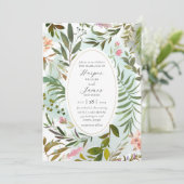 Rustic Floral Forest Greenery Wedding Invitation Kaart (Staand voorkant)