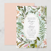 Rustic Floral Forest Greenery Wedding Invitation Kaart (Voorkant / Achterkant)