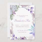 Rustic Floral Garden Wedding Invitation Kaart (Voorkant)