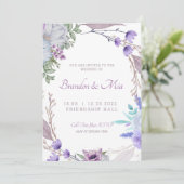 Rustic Floral Garden Wedding Invitation Kaart (Staand voorkant)