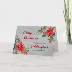 Rustic Floral Godfather & Family Vrolijk Kerstfees Kaart
