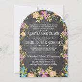Rustic Floral Greenery Chalkboard Wedding Kaart (Voorkant)