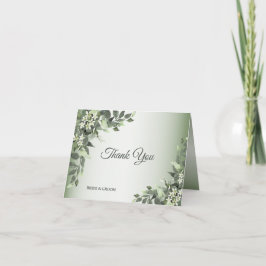 Rustic Floral Greenery Eucalyptus Leaves Bedankkaart