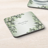 Rustic Floral Greenery Eucalyptus Leaves Bier Onderzetter (Linkerzijde)