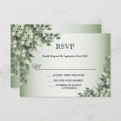 Rustic Floral Greenery Eucalyptus Leaves RSVP Kaartje (Voorkant / Achterkant)