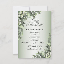 Rustic Floral Greenery Eucalyptus Leaves Save The Date