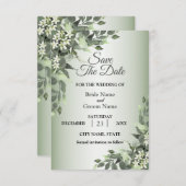 Rustic Floral Greenery Eucalyptus Leaves Save The Date (Voorkant / Achterkant)