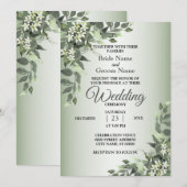 Rustic Floral Greenery Eucalyptus Leaves Wedding Kaart (Voorkant / Achterkant)