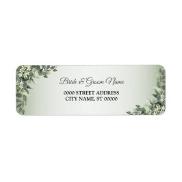 Rustic Floral Greenery Leaves Return Address Etiket