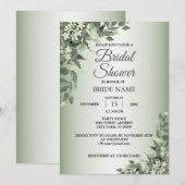 Rustic Floral Greenery Leaves Vrijgezellenfeest Kaart (Voorkant / Achterkant)