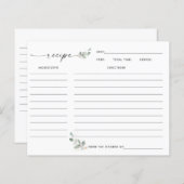 Rustic Floral Greenery Vrijgezellenfeest Recipe Ka (Voorkant / Achterkant)