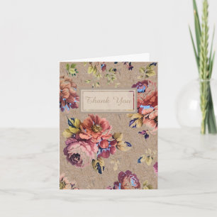 Rustic Floral Hartelijk dank Bedankkaart