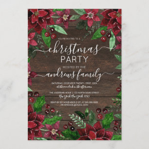 Rustic Floral Holly Ivy Waterverf Wood Kerstmis Kaart