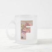 Rustic Floral Initiaal Letter F Monogram Matglas Koffiemok (Links)